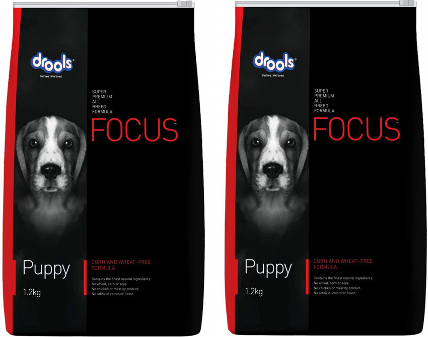 Drools Focus Puppy Super Premium Dog Food pack of 2 Chicken 2.4 kg