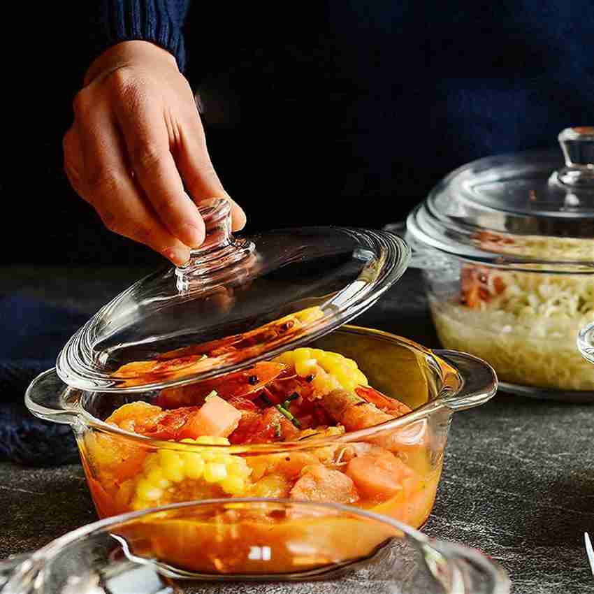 Transparent Glass Soup Porridge Pots 1.5L Microwave Fire Heating