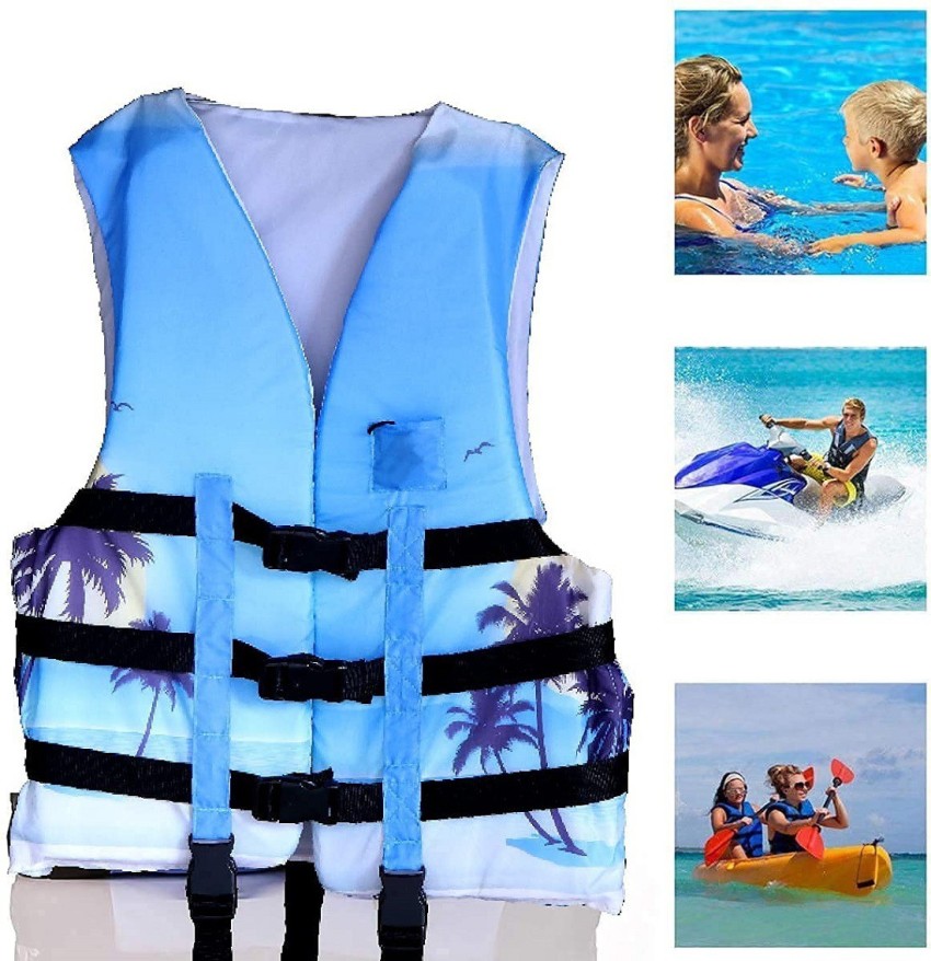 Kids Life Jacket Neoprene Safety Life Vest Water Sports Fishing Water Ski  Vest Kayaking Boating Swimming Drifting Safety Vest Color: Blue L