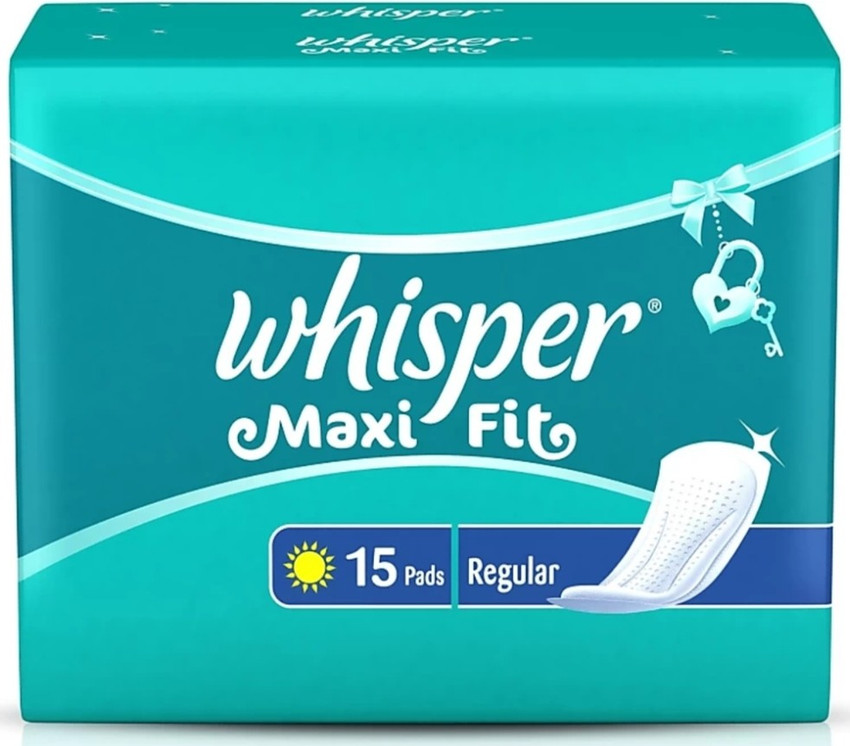 whisper maxi fit regular 15 pads