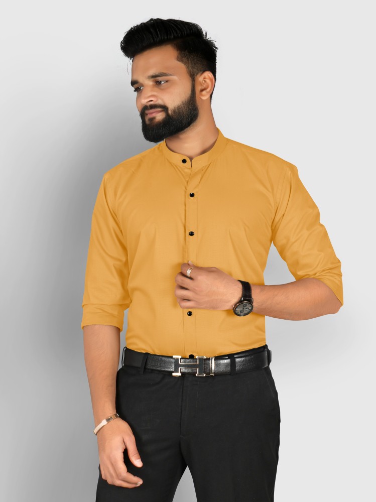 Yellow Shirt, Men Shirts Outfits Ideas With White Casual Trouser, Yellow  Shirt Combination Pant | Vision care, dress shirt