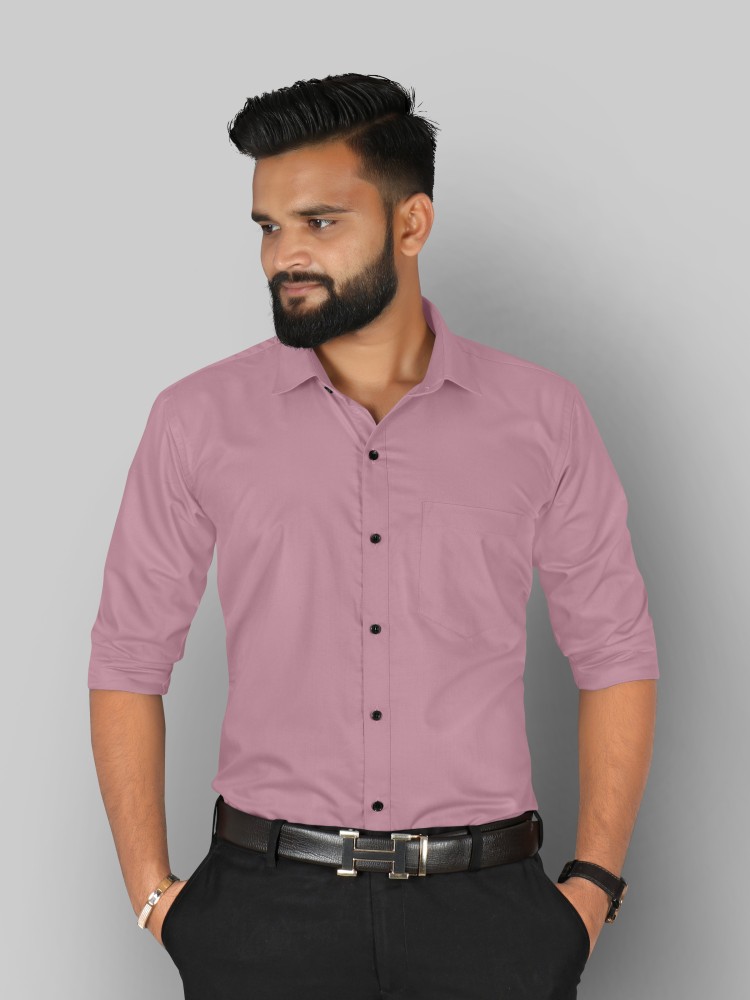 Poly Cotton Pink Colour Formal shirt, Plain at Rs 300 in New Delhi