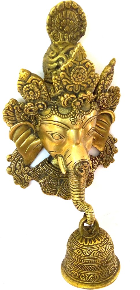 Ekhasa 100% Pure Brass Ganesh Wall Hanging Bell for Home Decor