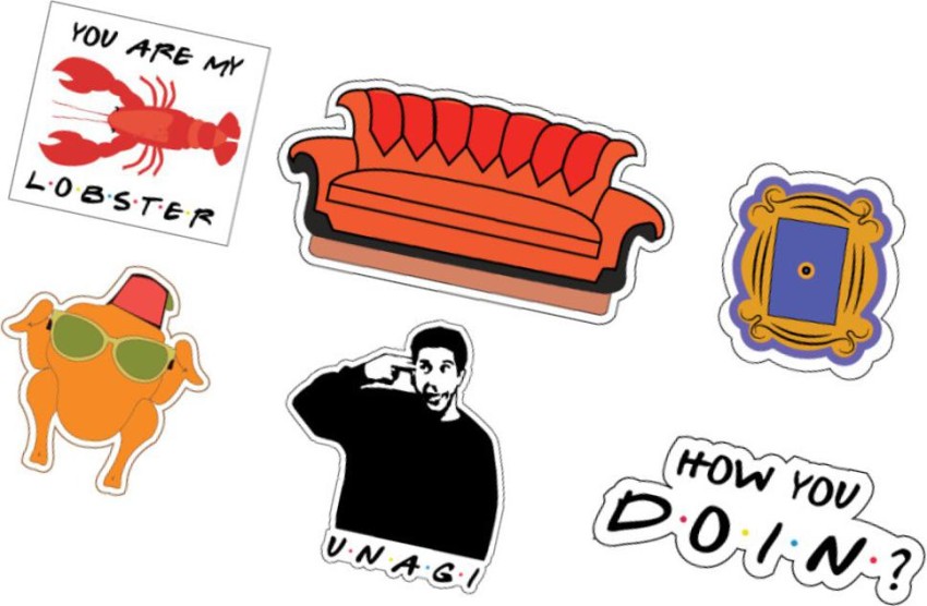 Maachis 7.62 cm Friends Stickers for Laptop Mobile Scrapbook Pack of 6  Unagi Lobster Self Adhesive Sticker Price in India - Buy Maachis 7.62 cm Friends  Stickers for Laptop Mobile Scrapbook Pack