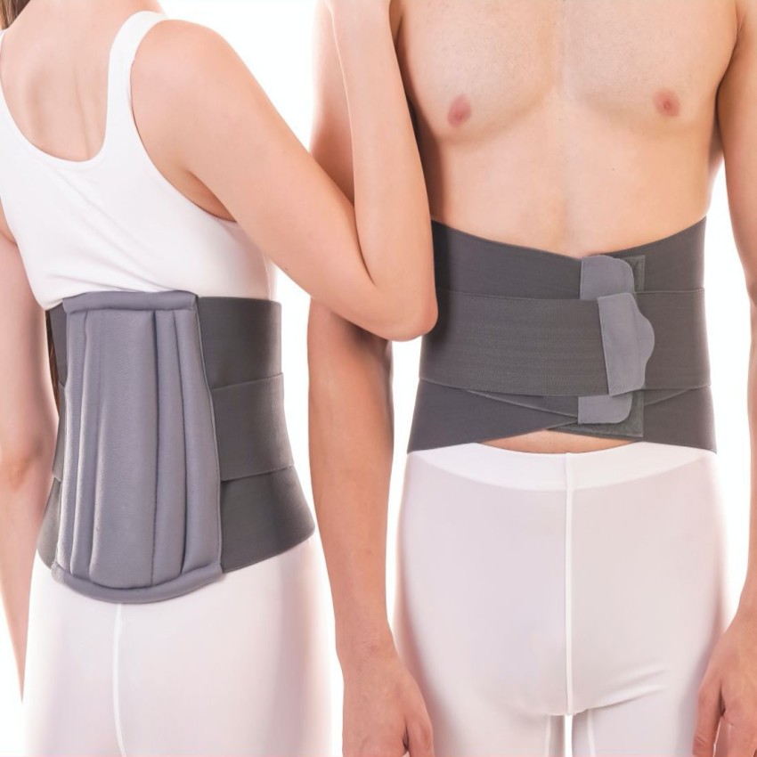 Elnova Lumbo Sacral Corset (Back Pain Belt) (Medium - For Hip Circumference  of 80-90 cm, Black)…