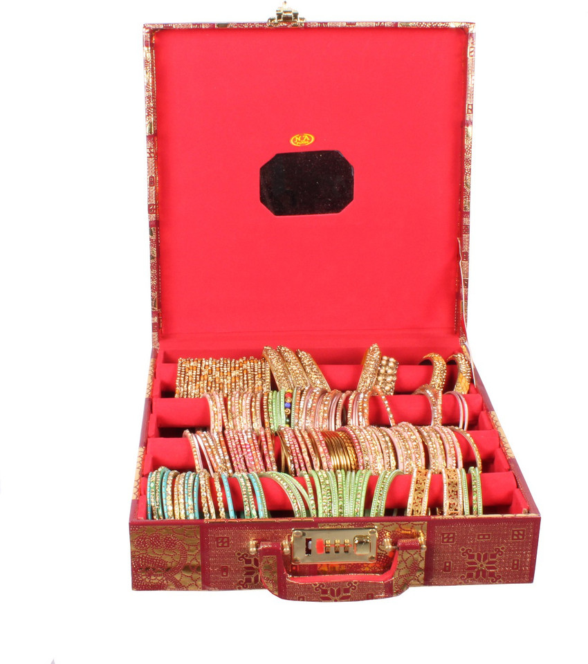 1 pc golden 6 rod bangle bag Chudi dabba Chudi box Bangle box Transparent bangle  box