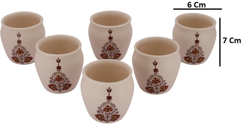 Jimkia Pack of 6 Ceramic Kullad Tea Cup 