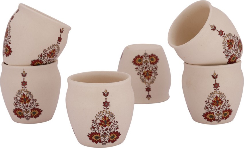 Jimkia Pack of 6 Ceramic Kullad Tea Cup 