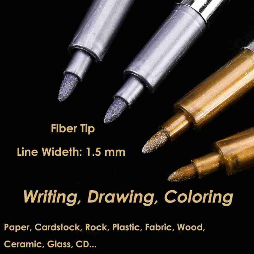 10/30 Colors Metallic Markers Fine Point Metallic Marker Calligraphy Brush  Pens for Black Paper Scrapbooking Crafts Art Rock Egg