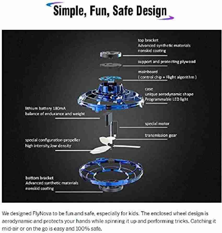 Flynova UFO Fingertip Upgrade Flight Gyro Flying Spinner Decompression Toy  for Adult and Kids 