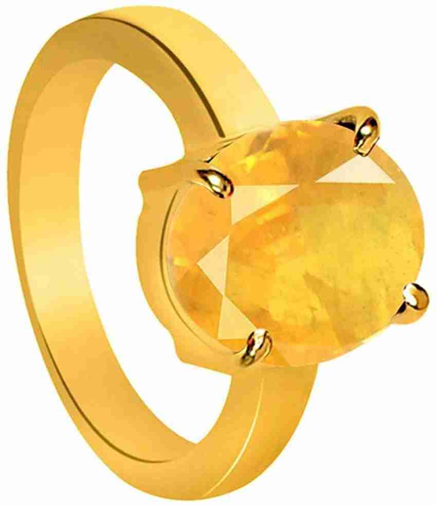 Senroar Stylish and Latest Original Yellow Sapphire Pukhraj Ring 5