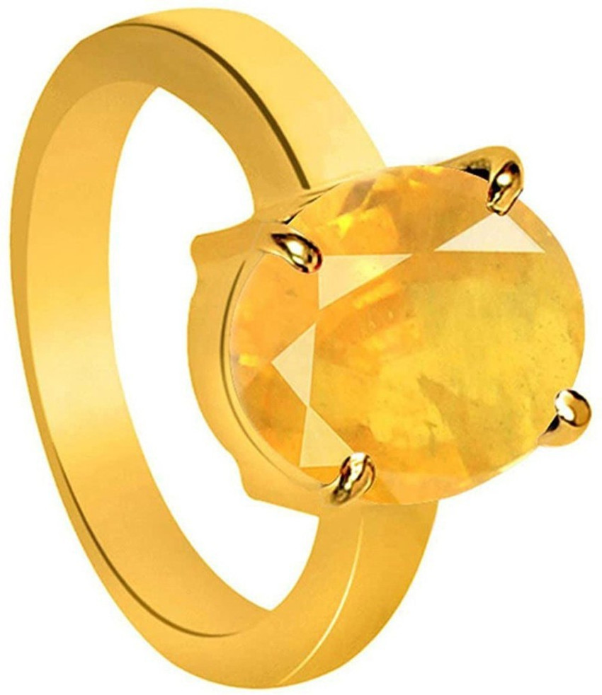 Senroar Stylish and Latest Original Yellow Sapphire Pukhraj Ring 5 7 Carat 7 Ratti Crystal Sapphire Ring Price in India Buy Senroar Stylish and Latest Original Yellow Sapphire Pukhraj Ring 5 7 Carat