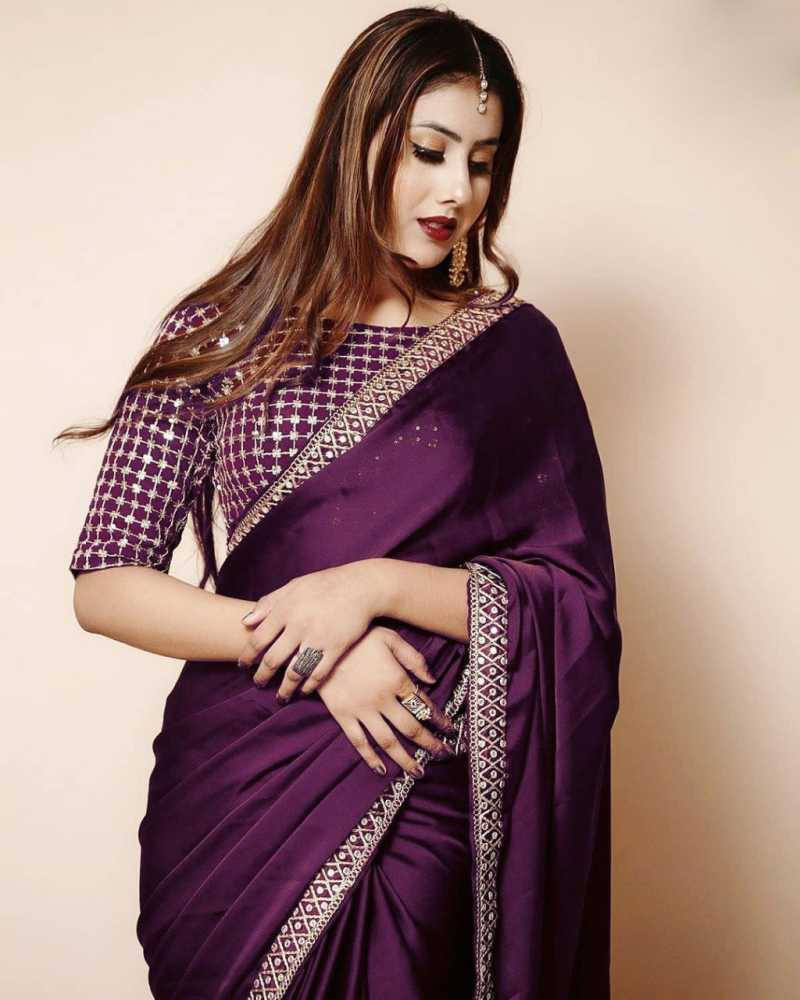 Bombey Velvat Fab Color Block Temple Border Embroidered Embellished Woven Polka Print Dyed Solid Plain Daily Wear Georgette Silk Blend Saree