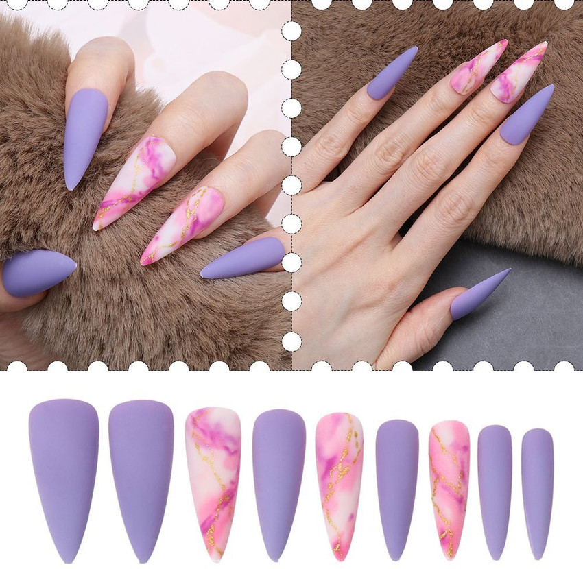 U S Nails  Soft purple acrylic with marble   Please  Facebook