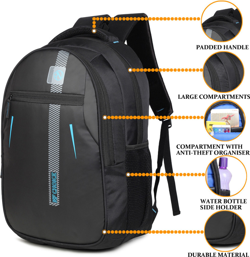 NF CHOICE Attractive School Bags for Boys and Girls 30 L Laptop Backpack BLACK Price in India Flipkart