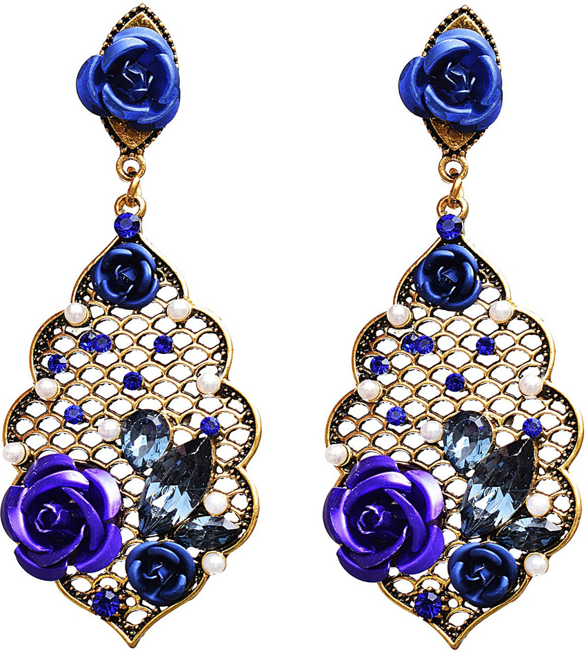Flipkart Buy ROYAL DESIGN Blue Rose Fashion Parties Dangle