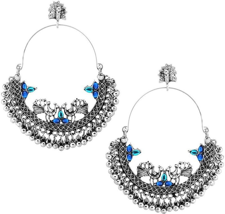 Flipkart Buy Cosmos Silver Plated Oxidised Chandbali