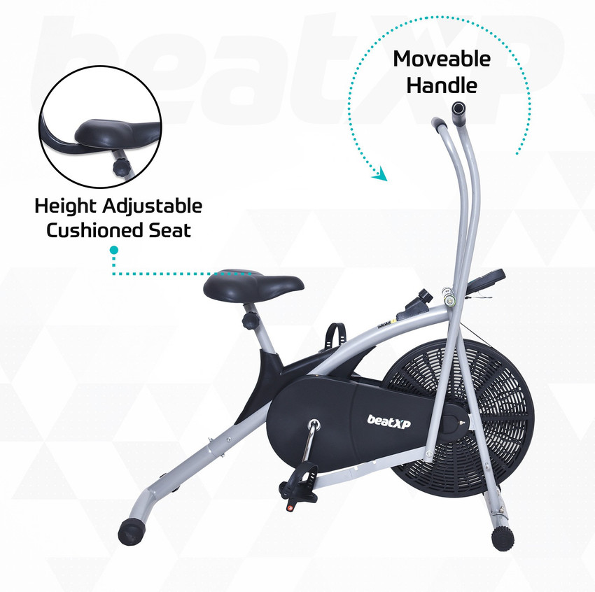 Stationary bike best sale with movable arms