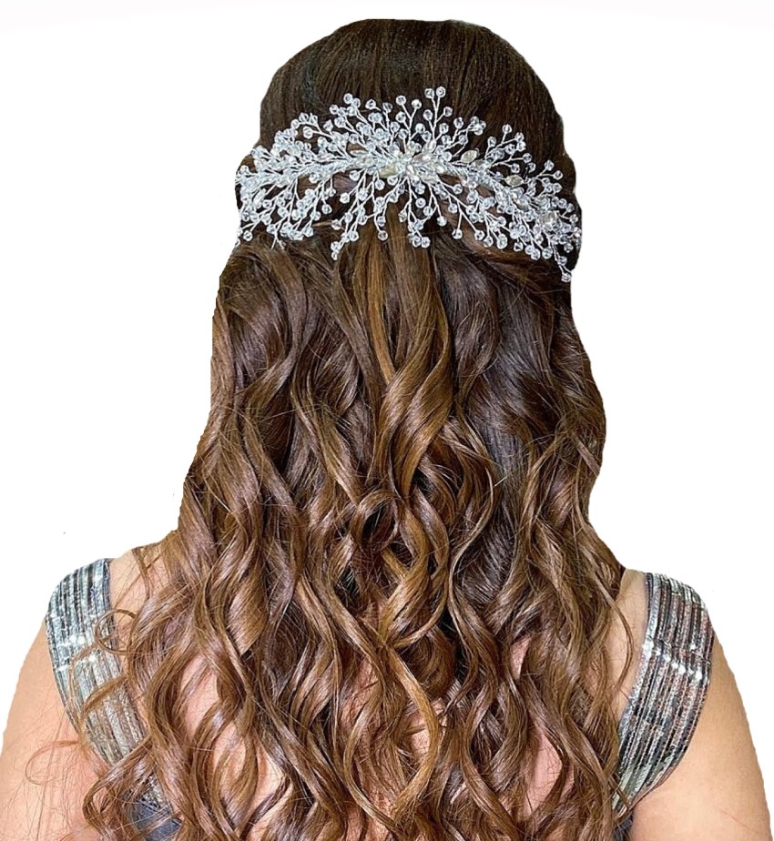 Tiara Bridal Hair Jewelry for the Bride or Bridesmaids Silver - Headdr