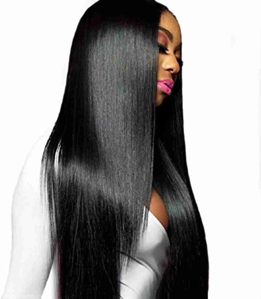 Hymaa 3 4 Full Head Five Clips Black Straight Extensions for Women