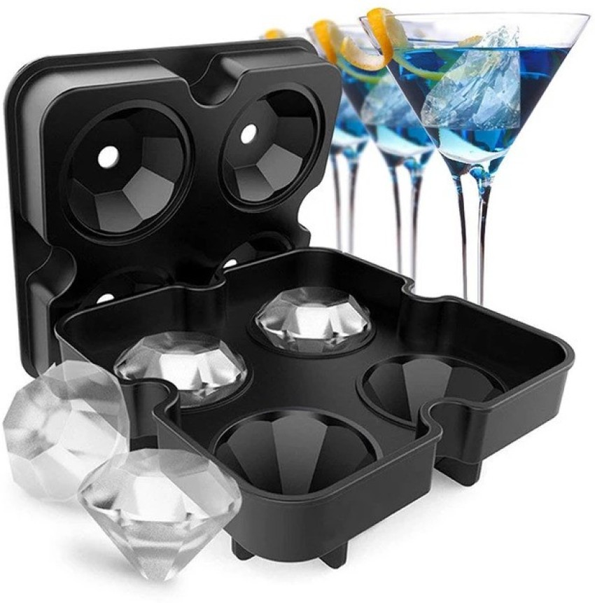 3D Rose Diamond Ice Cube Mold Silicone Jelly Chocolate Ice Mold Maker Large Ice  Cube Tray for Chilling whiskey Cocktail