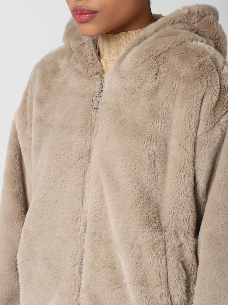 Faux fur hooded sales jacket forever 21