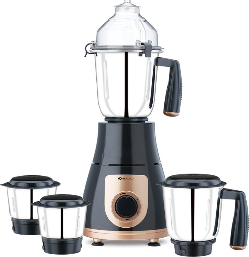 Bajaj GX-3701 750W Mixer Grinder with Nutri-Pro Feature, 3 Jars, Black