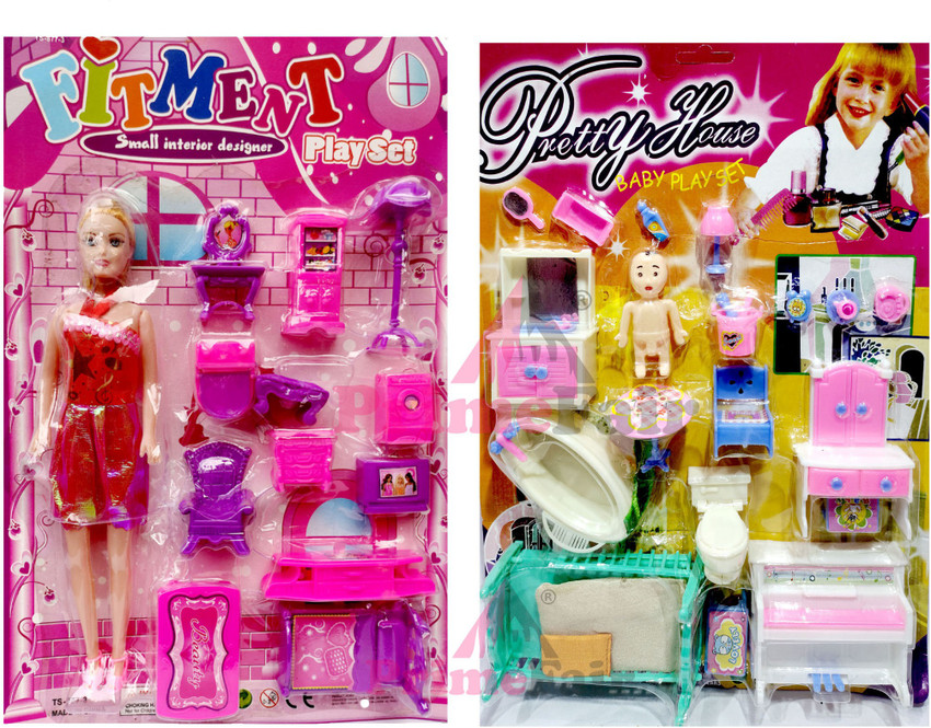 Barbie doll house with kitchen 2025 set