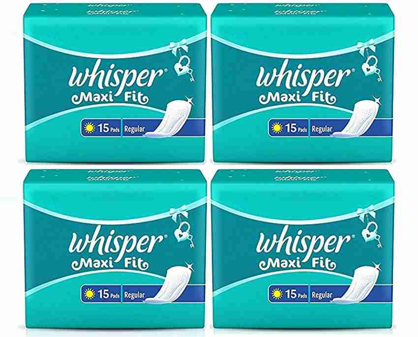 Whisper maxi fit regular 15 pads discount