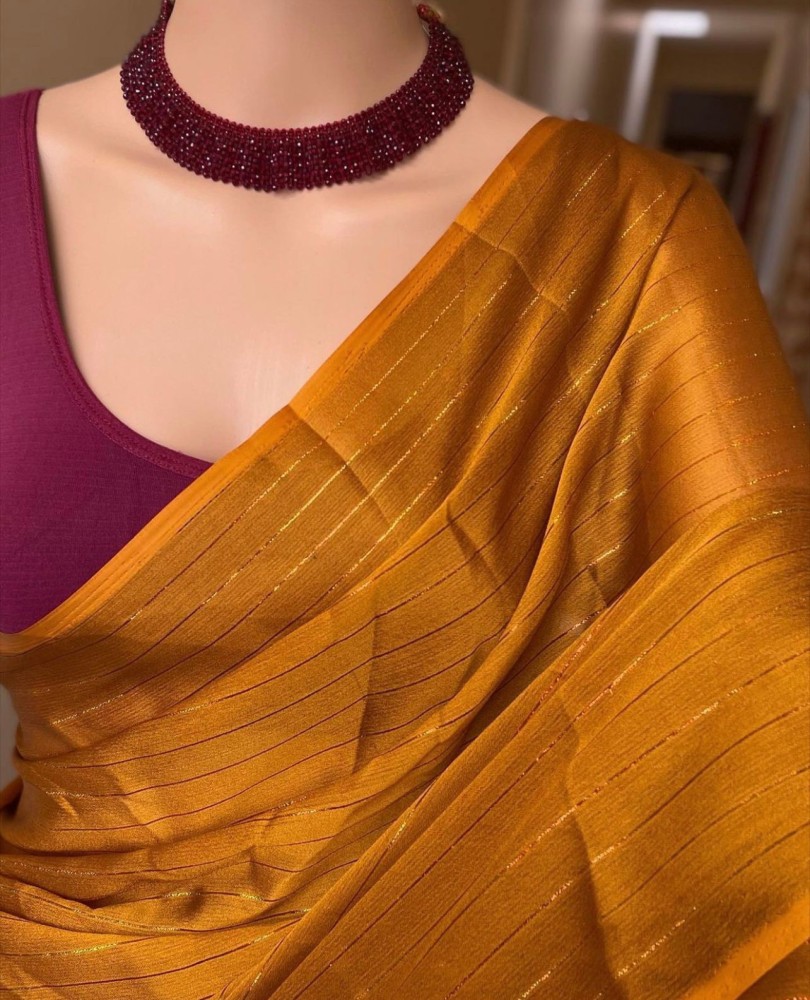 riddhi fashion Striped Daily Wear Chiffon Saree