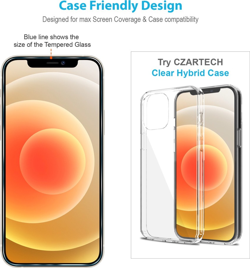CZARTECH Tempered Glass Screen Guard For iPhone 12 Mini (5.4) with Easy  Cleaning Kit (Pack of 1)
