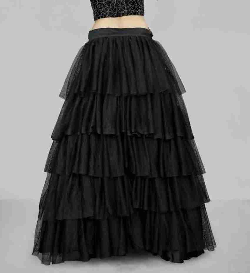 ASHTAVINAYAK Self Design Women Layered Black Skirt Buy