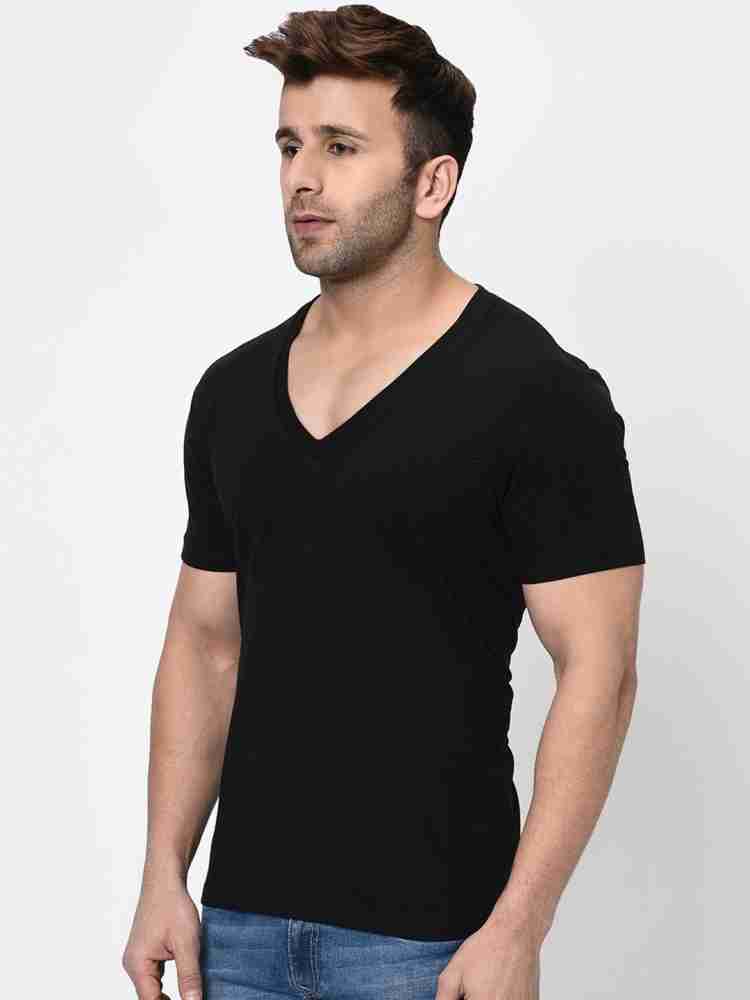 Plain black t outlet shirt v neck