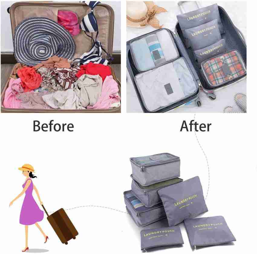 6pcs/1set Travel Storage Bag Storage Clothes Bag Luggage Case Bag