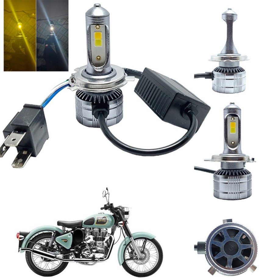 CYT White Yellow Bike LED Headlight Bulb with H4 Fitting For all Bikes –