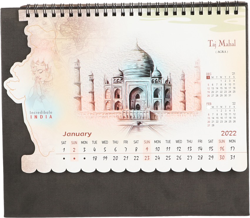 PRINTMAN Elegant Art Table Calendar/ Prabhu Darshan Table Calendar/Crystal  UV Table Calendar/ Motivational Planner Table