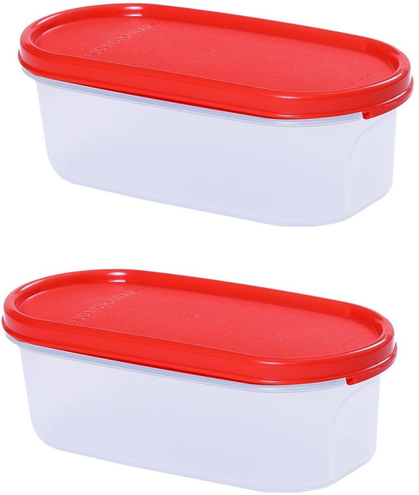 Tupperware. MM Oval #1 Containers 500 ml Red Set of 4 Pc(Plastic)