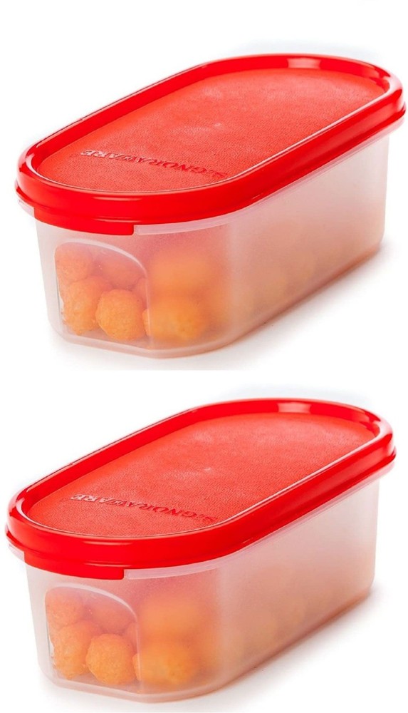 Tupperware. MM Oval #1 Containers 500 ml Red Set of 4 Pc(Plastic)