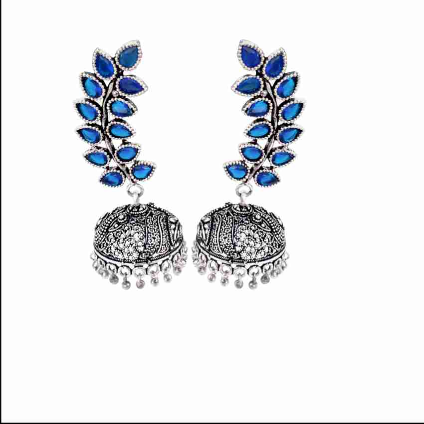 Flipkart Buy Trendy alankar Dazzling crystal designer Oxidised German silver earrings Crystal German Silver Jhumki Earring Online at Best Prices in India