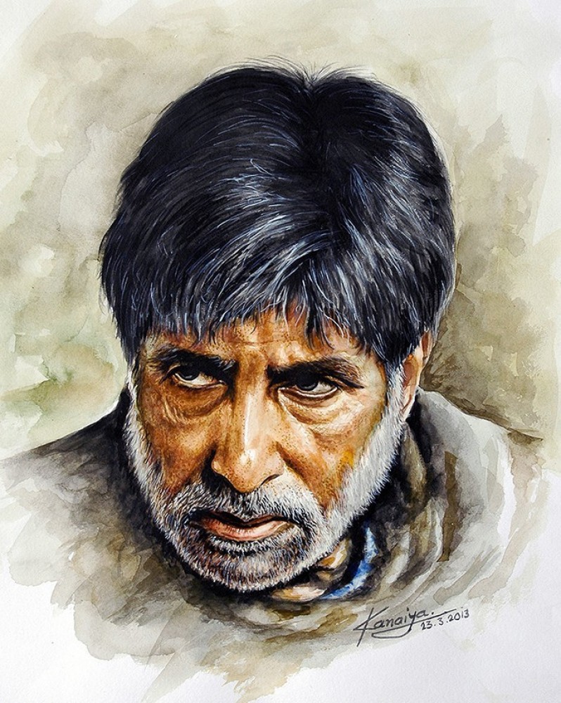 Amitabh Bachchan Pencil Sketch, Drawing, Realistic Art
