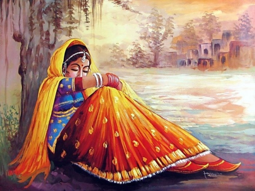25 Beautiful Rural Indian Women Paintings by Tamilnadu artist ilayaraja,  women painter HD phone wallpaper | Pxfuel