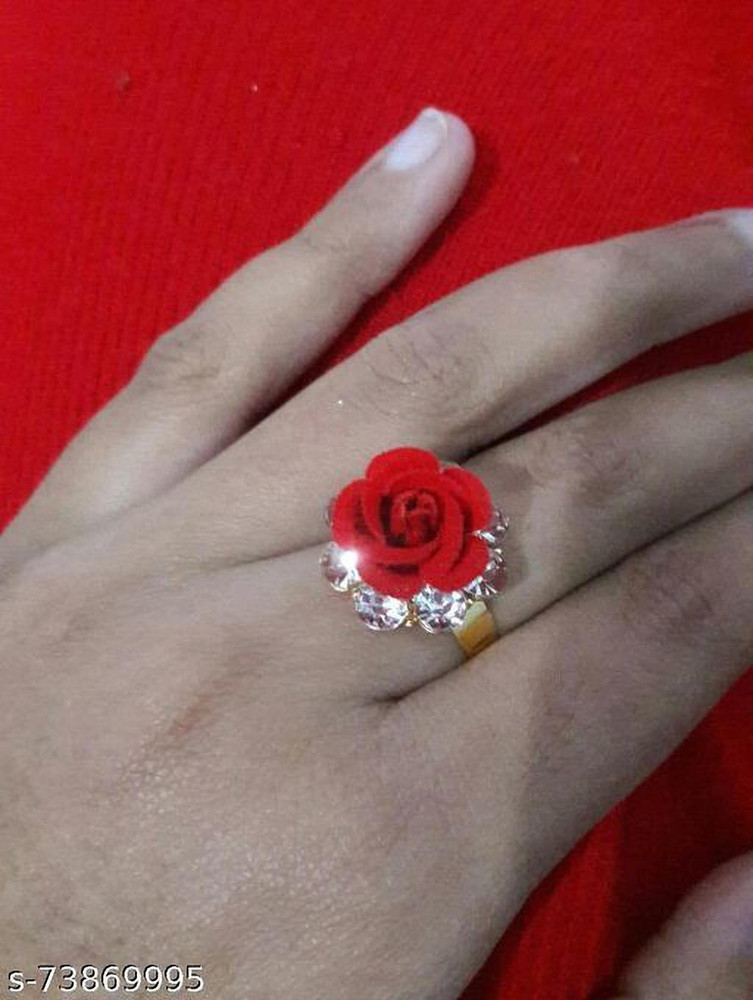 WEGROW Real Rose Ring for Girl and women always wear it Metal
