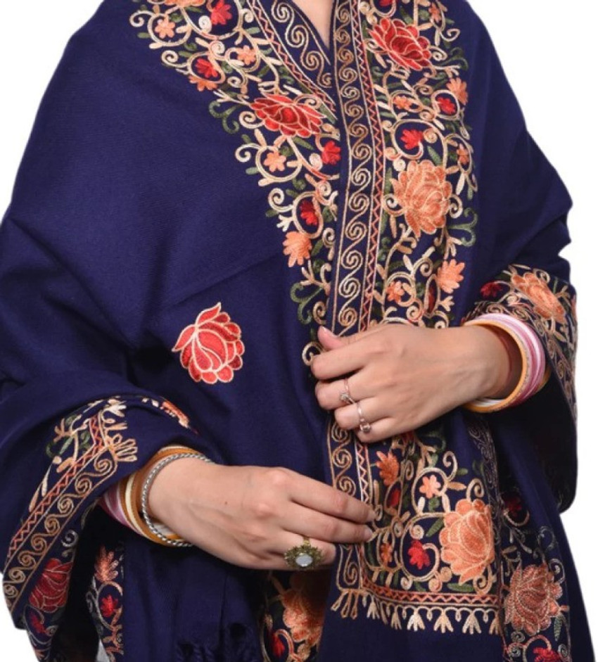 darshan lal and sons Wool Embroidered Women Shawl Buy darshan