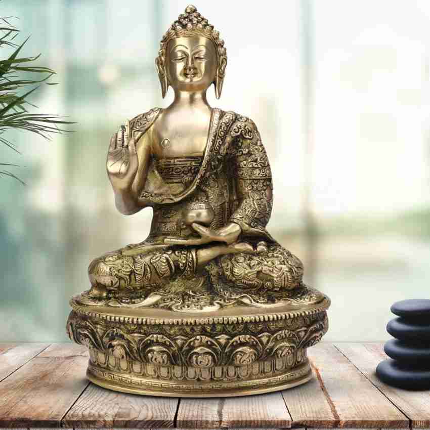 Kartique Brass Buddha Statue In Vitarka Mudra Life Story Hand