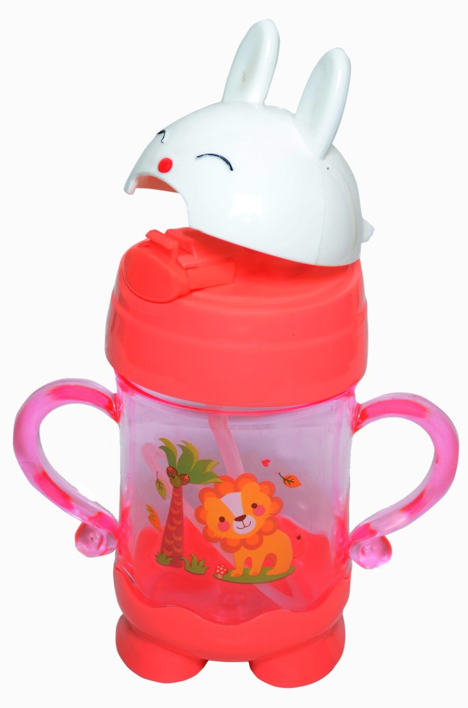 200ml Cute Rabbit Straw Sippy Cup with Handles for Baby, Kids Cartoon  Learner Cup Toddler Cup