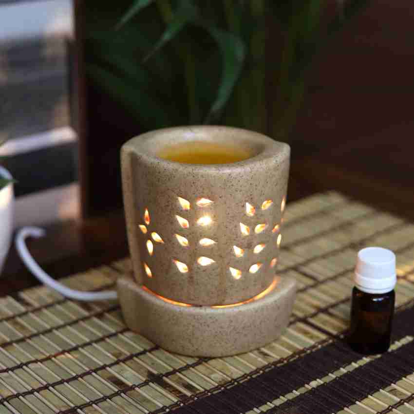 Jimkia Diffuser Set Ceramic Electric Diffuser Leaf Pattern Aroma Lamp With  10 ml Rose Aroma Oil, Diffuser Set Price in India - Buy Jimkia Diffuser Set  Ceramic Electric Diffuser Leaf Pattern Aroma