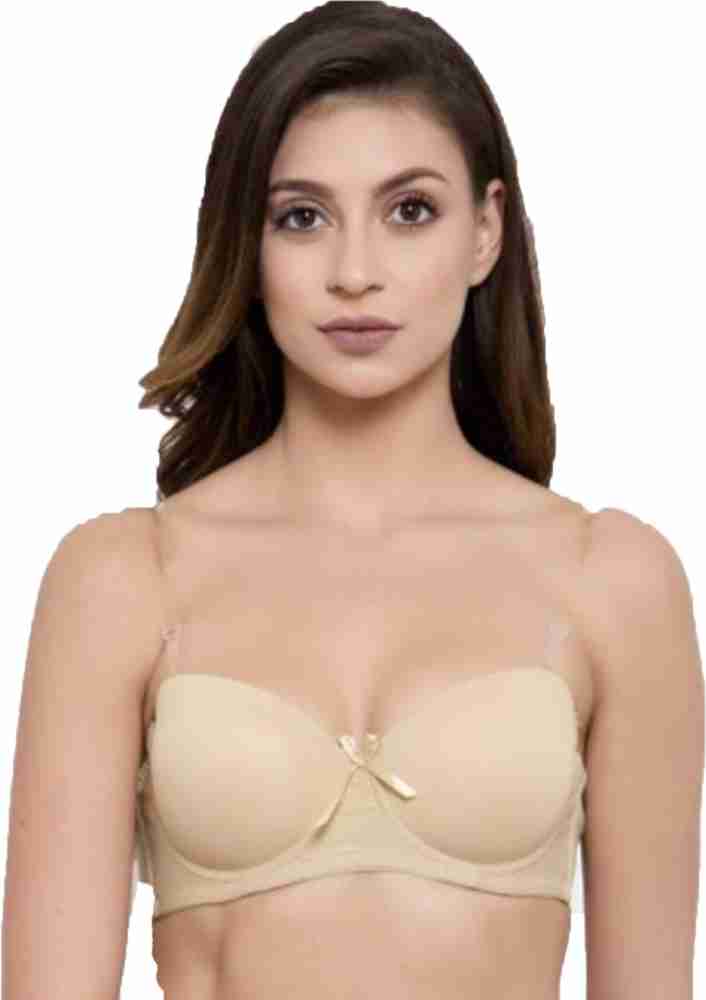 Sona Women Backless Light Padded Bra With Transparent Back Strap