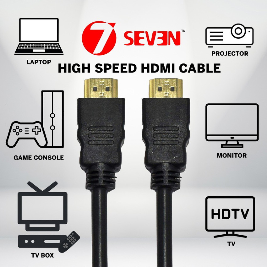 7SEVEN HDMI Cable 3 m High purity oxygen free copper conductor 4K High Speed HDMI Cable 10.2 Gbps 3D 4K