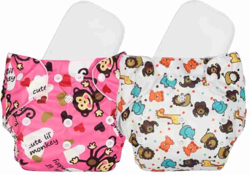 BASIC Cloth Diaper (Icecream) + Quick Dry Mat - (M) (Peppy pink)