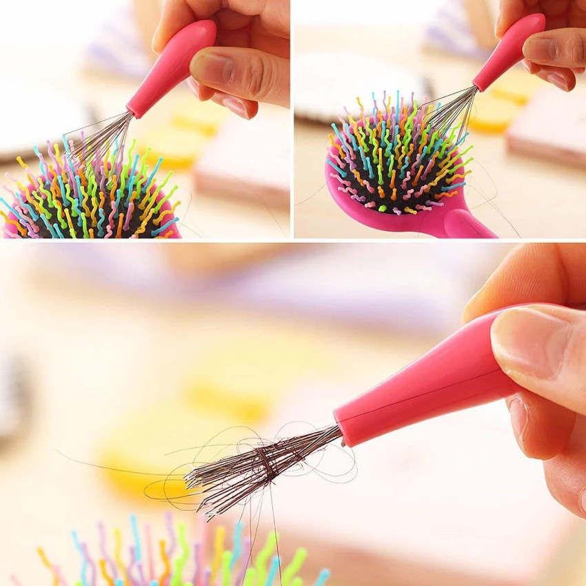 2pcs Fashion Comb Hair Brush Cleaner Cleaning Remover Embedded Plastic Comb  Cleaner Tool